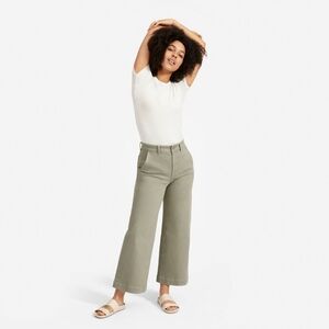Everlane Cropped Wide Leg Regular Pants Green 6